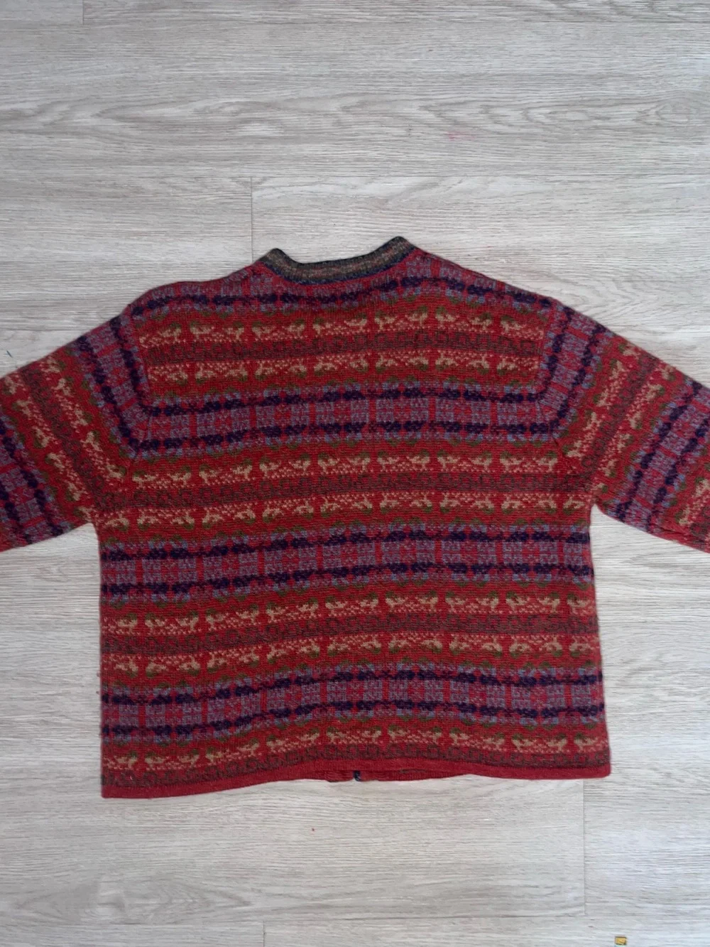 VTG Squaw Valley Cardigan Sweater Women Large Knit Wool Fair Isle Nordic Large
